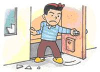 閉まっている窓や扉を開放し、万が一の逃げ道を多く確保するよう啓発するイラスト