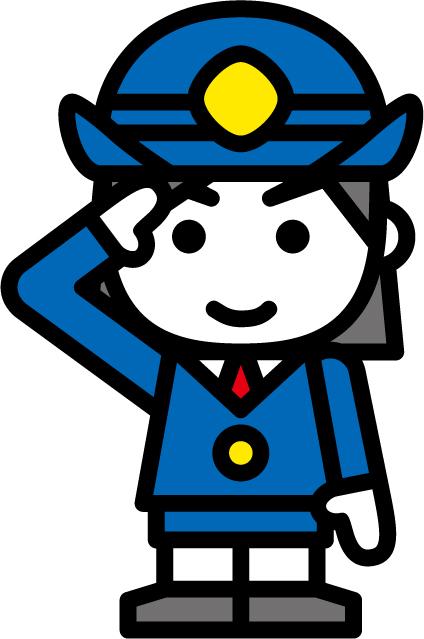 制服姿で敬礼する女性消防吏員のイラスト