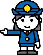 左を指し示している制服姿の女性消防隊員のイラスト